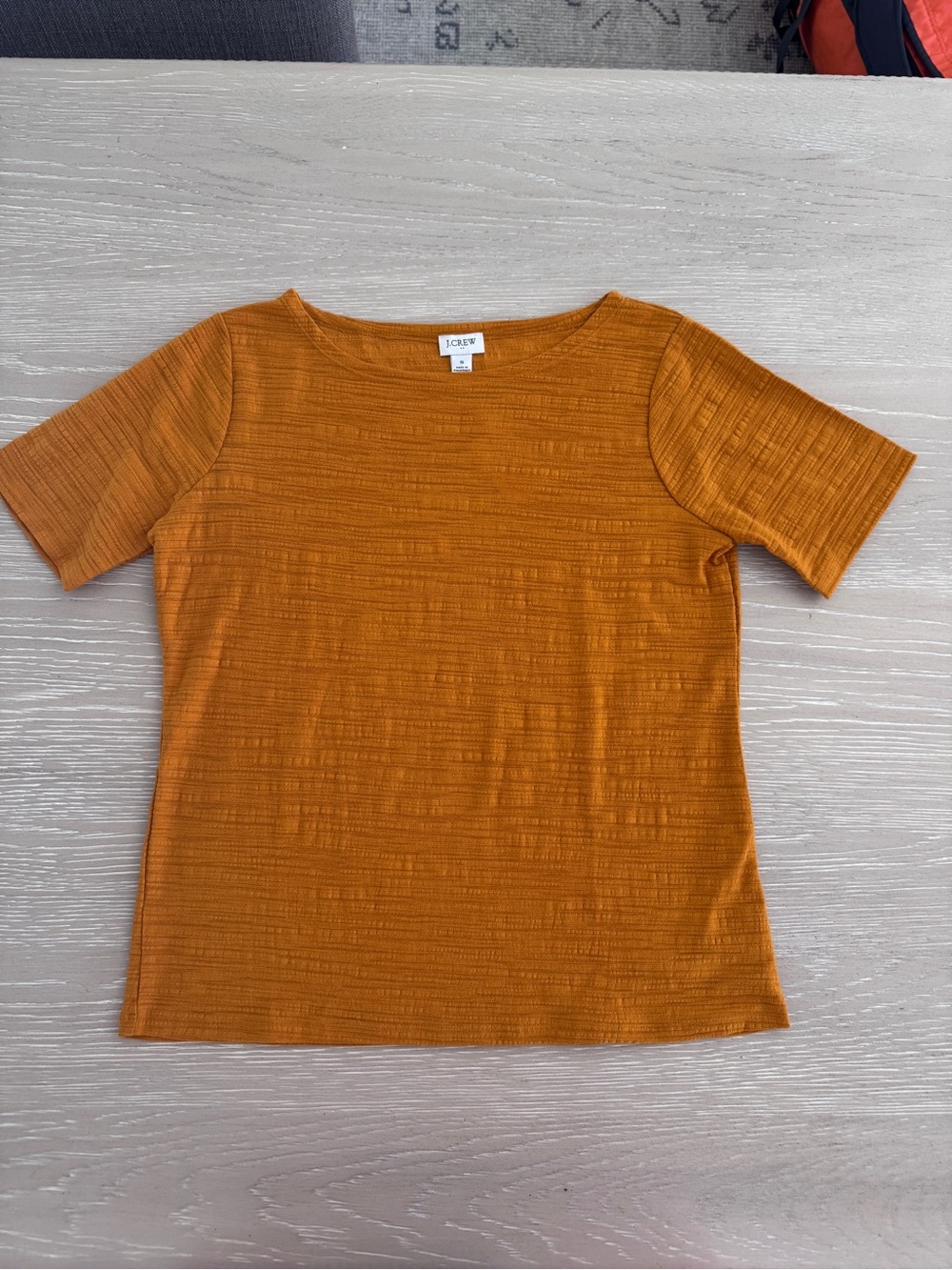 J. Crew Short Sleeve Textured Top in Mustard Gold